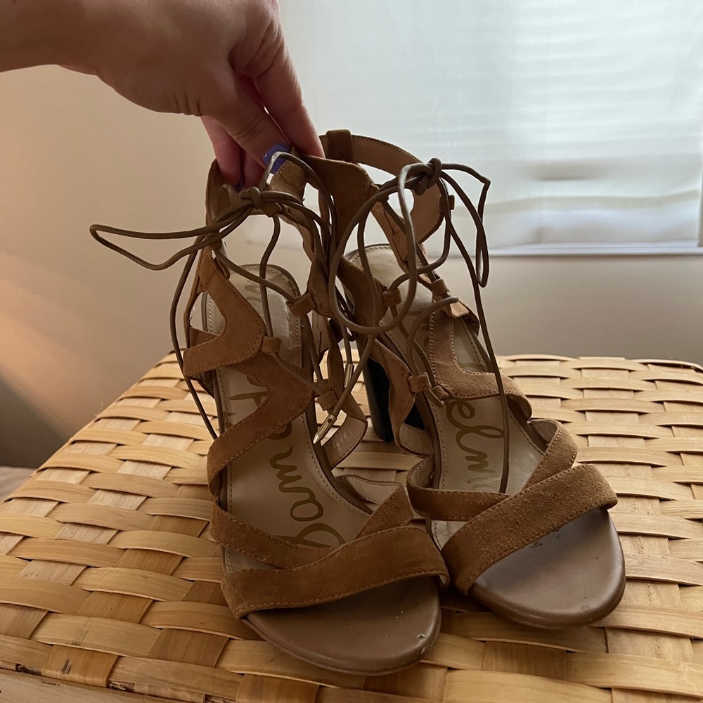 Brown Lace-Up Sandals
